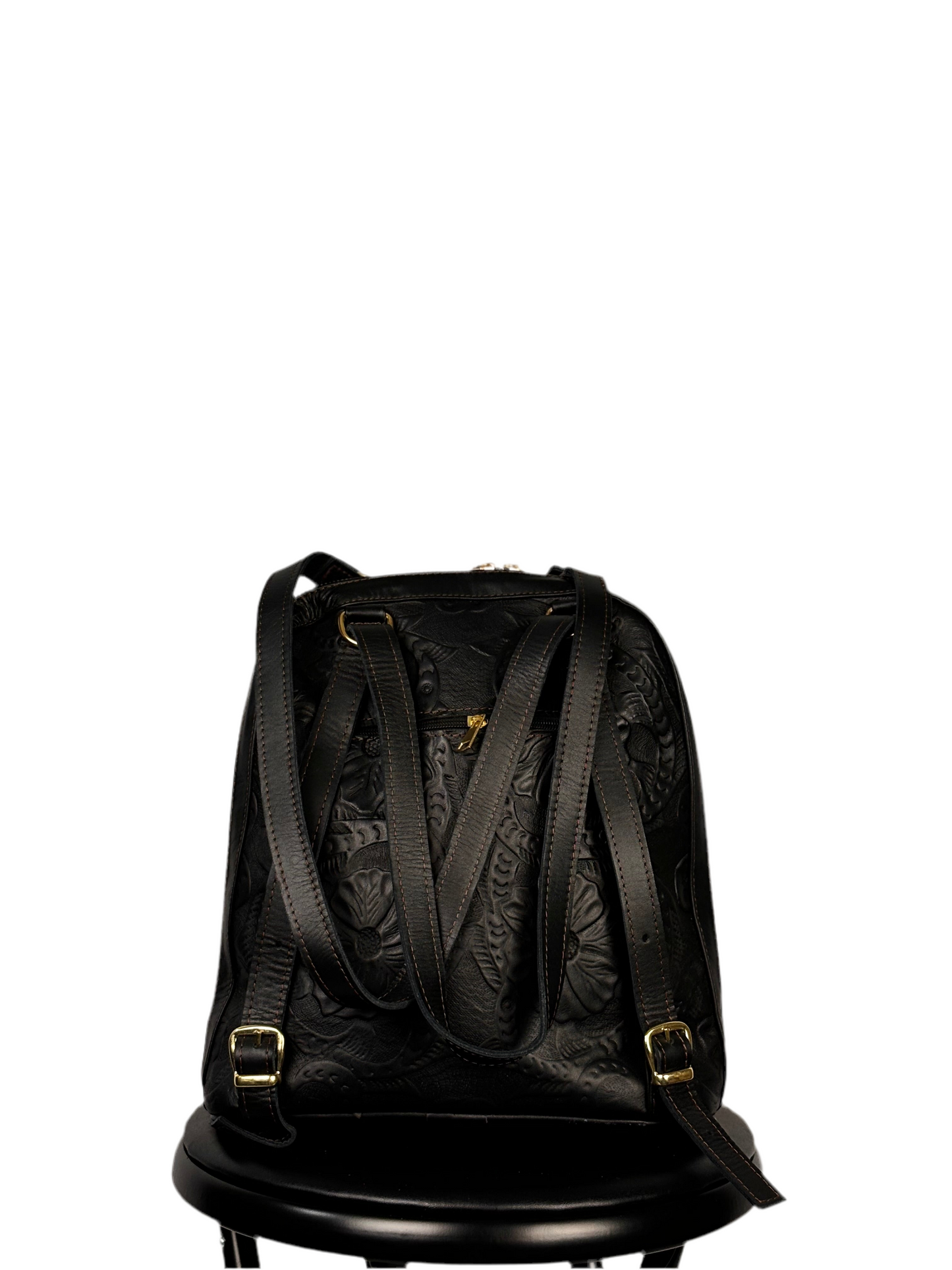 Black Leather Backpack