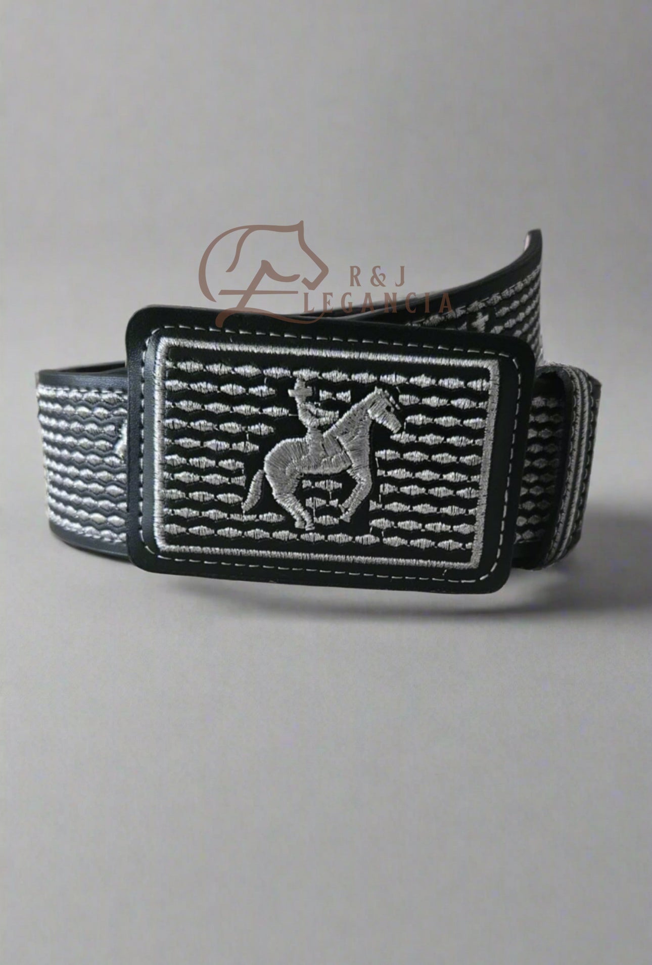 Cinto Bordado Metalico Charro