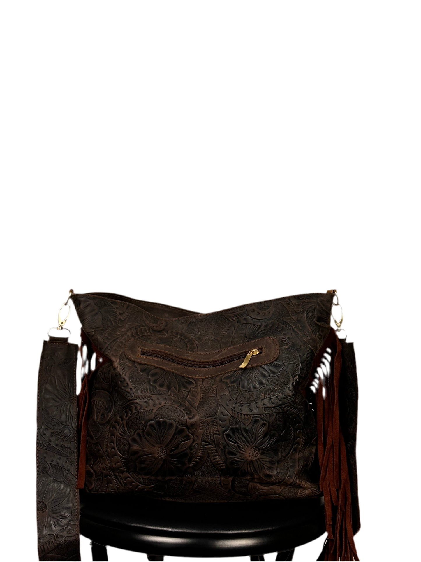 Floral Leather Crossbody Bag
