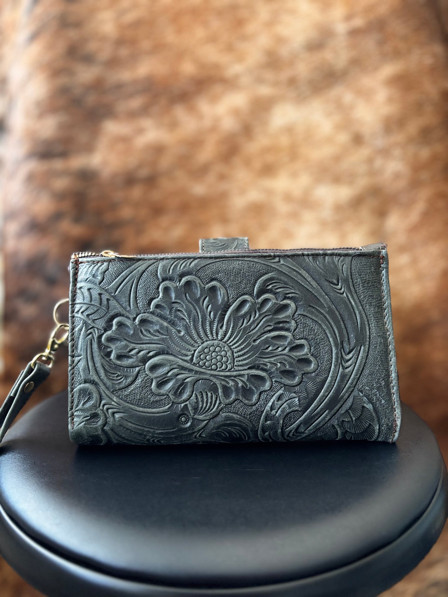 Leather Wallet with Wristlet