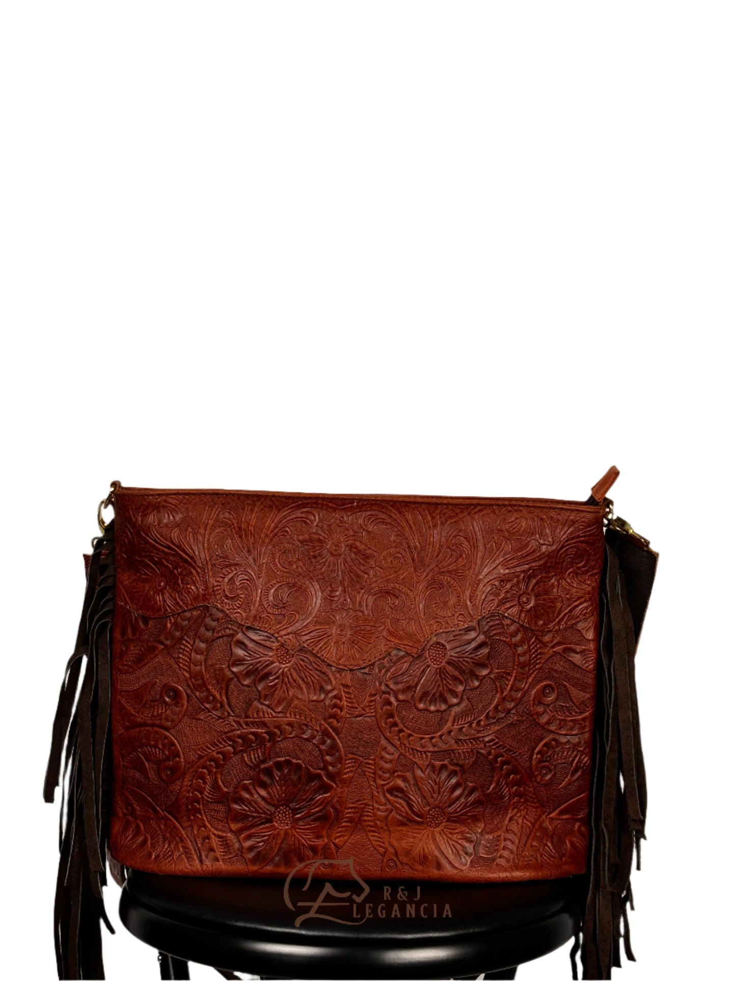 Floral Leather Crossbody Bag