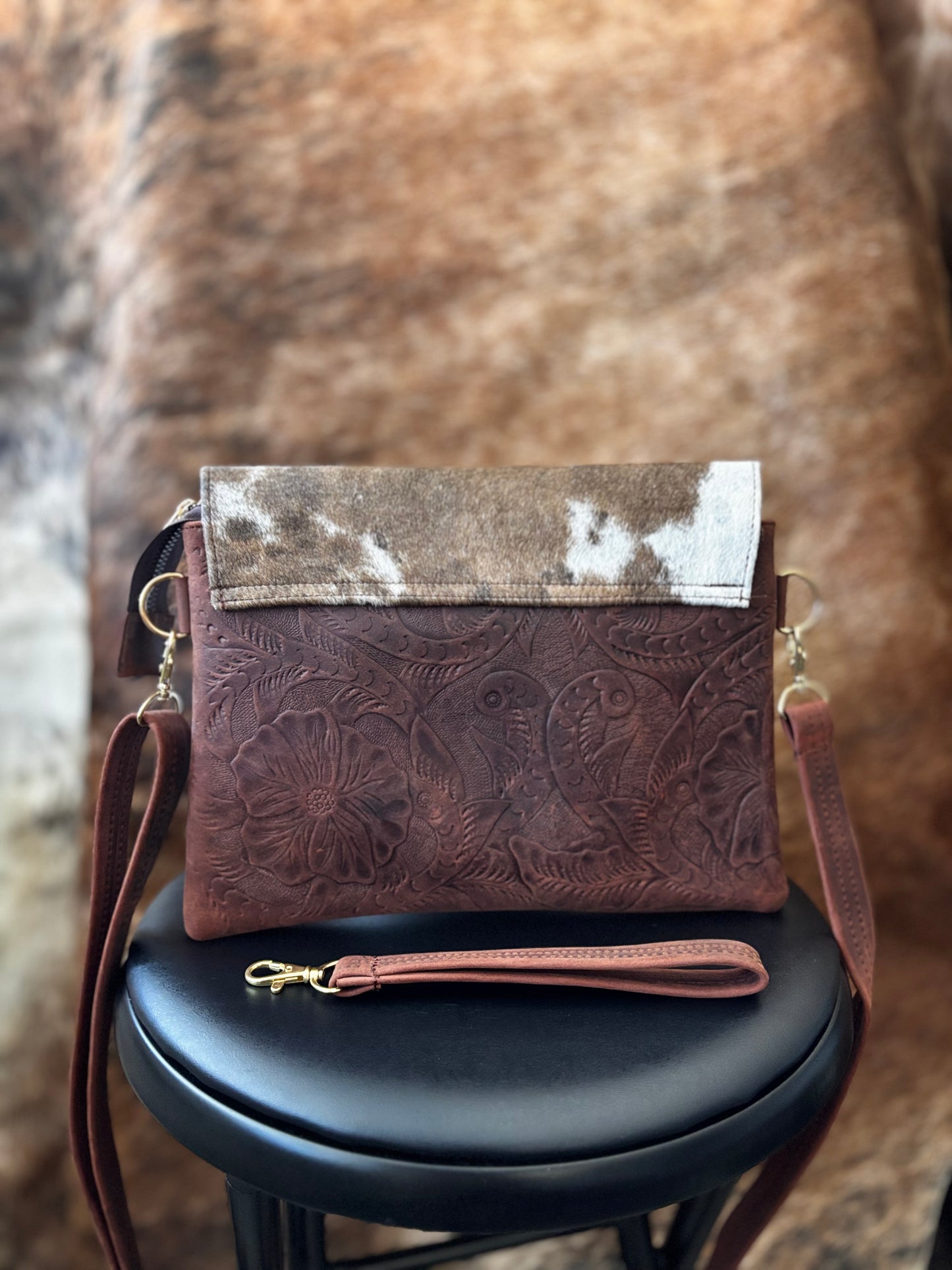 Cowhide Leather Crossbody Bag