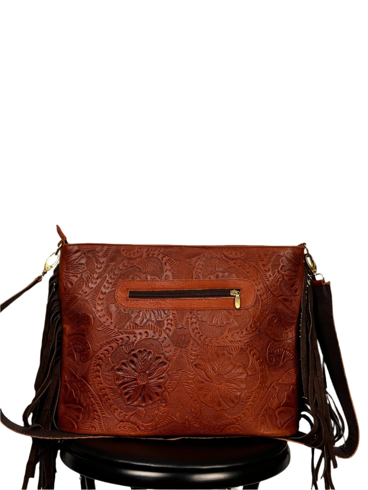 Floral Leather Crossbody Bag