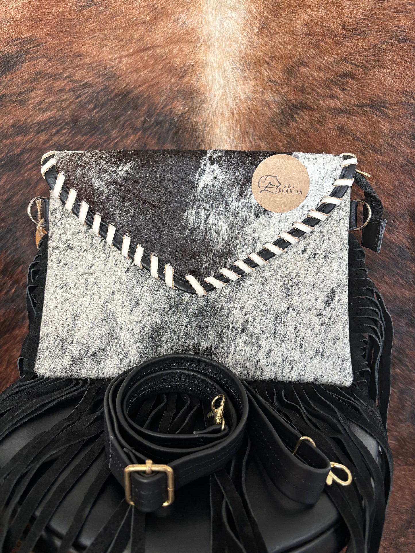 Cowhide Fringe Shoulder Bag