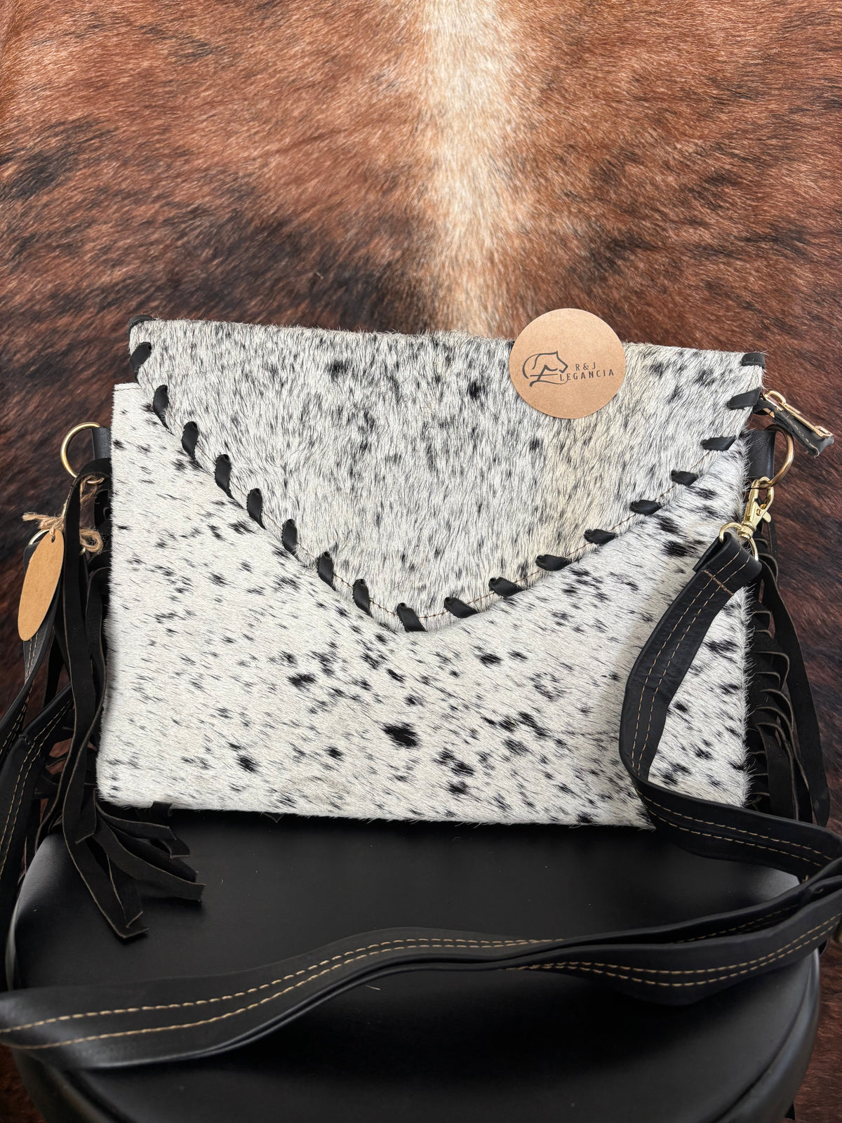 Cowhide Shoulder Fringe Bag