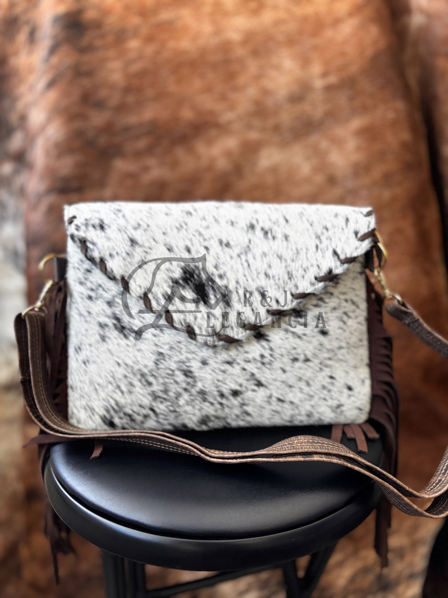 Cowhide Shoulder Fringe Bag