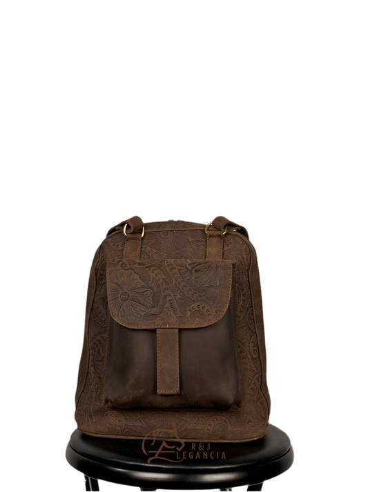 Brown Leather Backpack