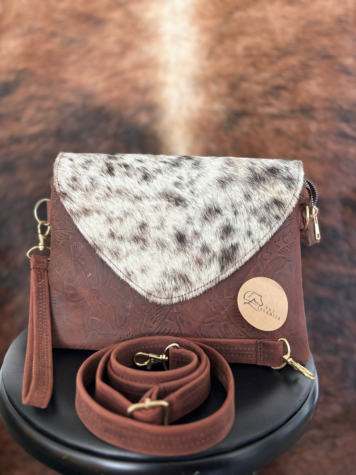 Cowhide Leather Crossbody Bag