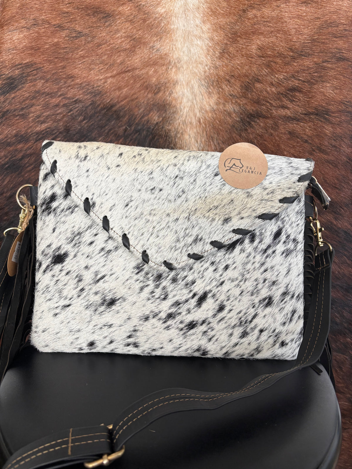 Cowhide Shoulder Fringe Bag