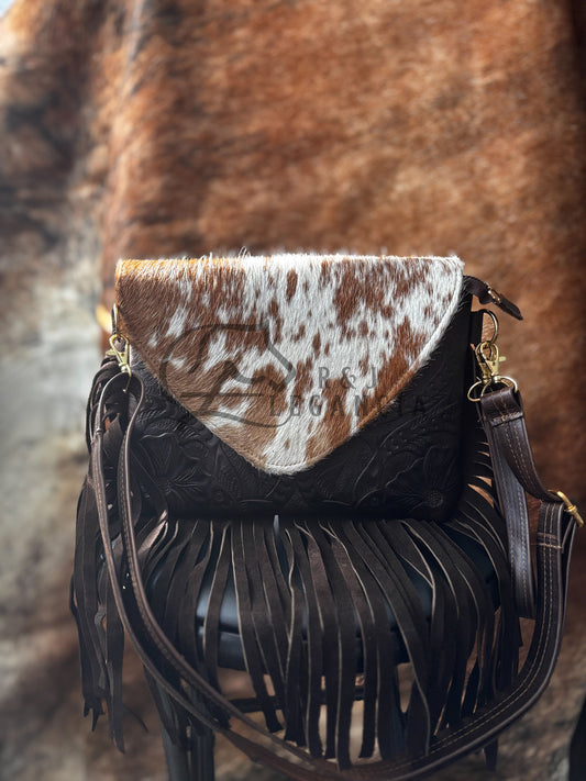 Cowhide Leather Fringe Bag