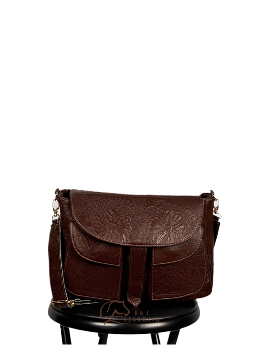 Very Dark Brown Leather Shoulder Bag