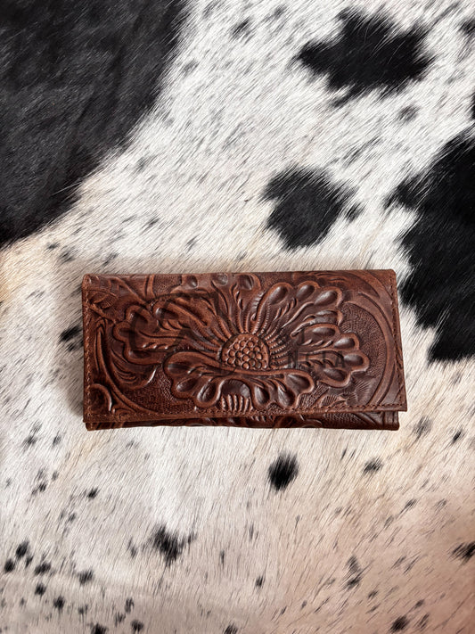 Cartera cincelado flor