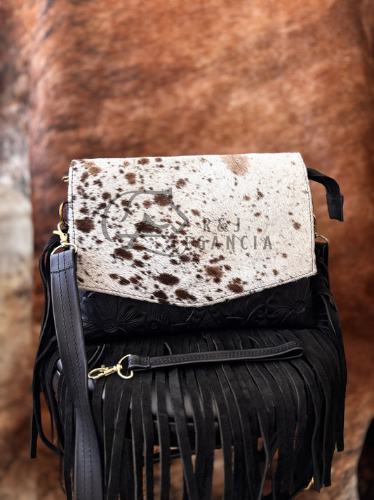Cowhide Leather Fringe Bag