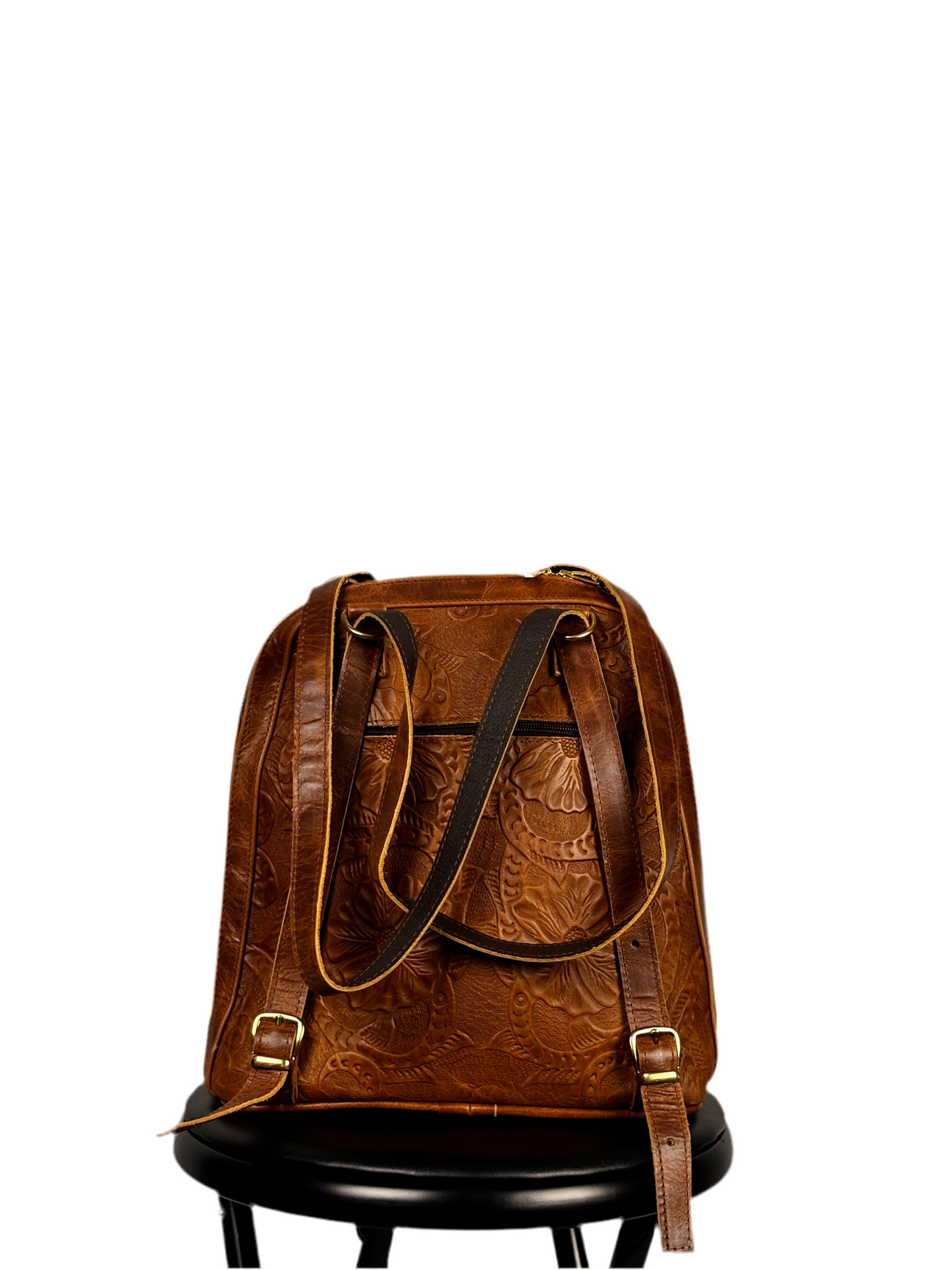 Tan Leather Backpack