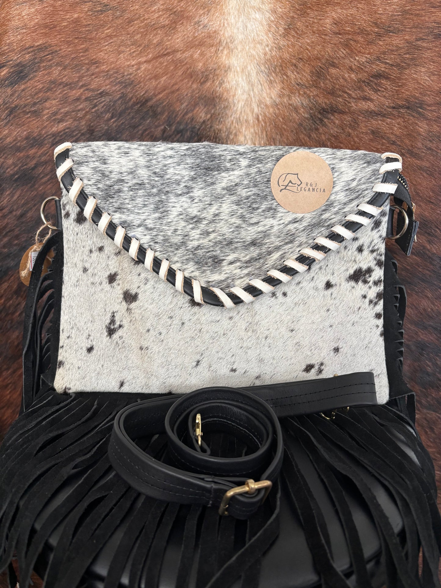 Cowhide Fringe Shoulder Bag