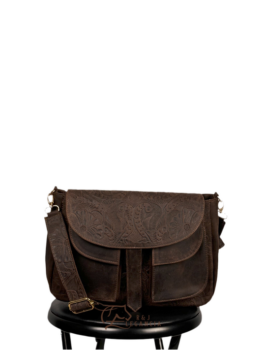 Dark Brown Leather Shoulder Bag