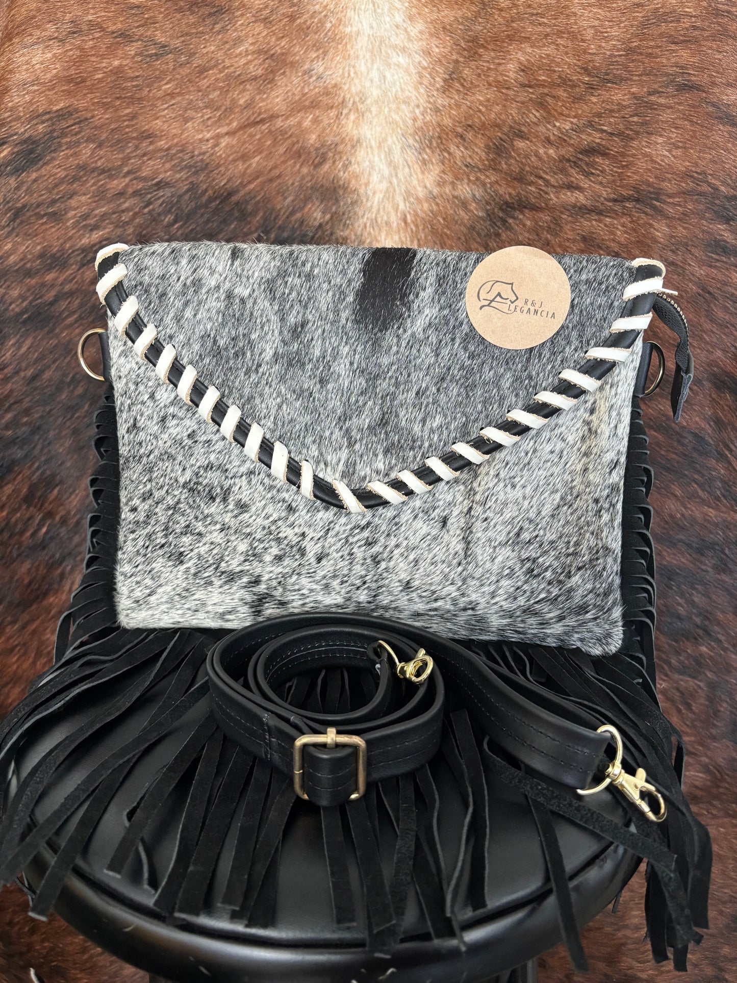 Cowhide Fringe Shoulder Bag