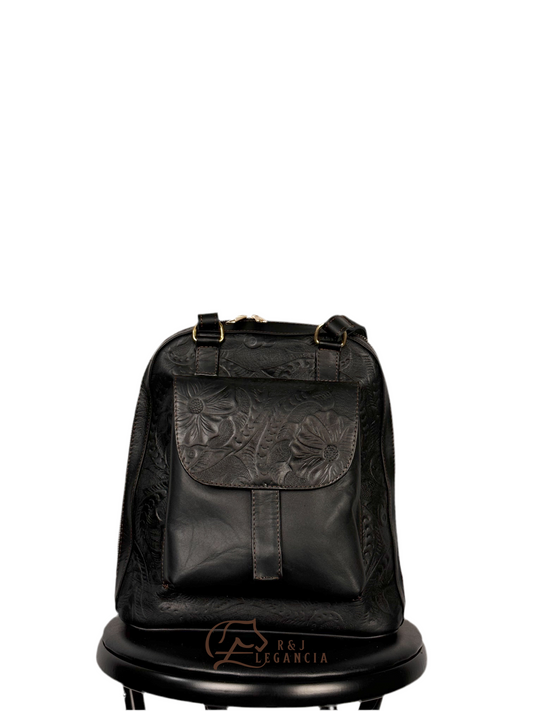 Black Leather Backpack