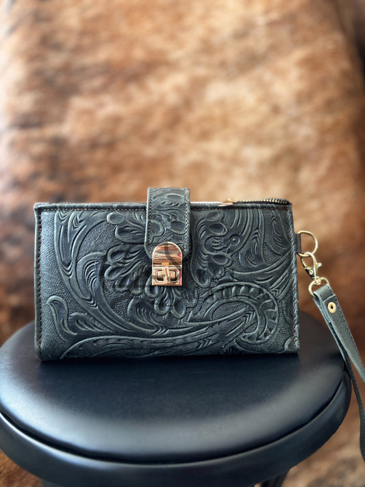 Leather Wallet with Wristlet