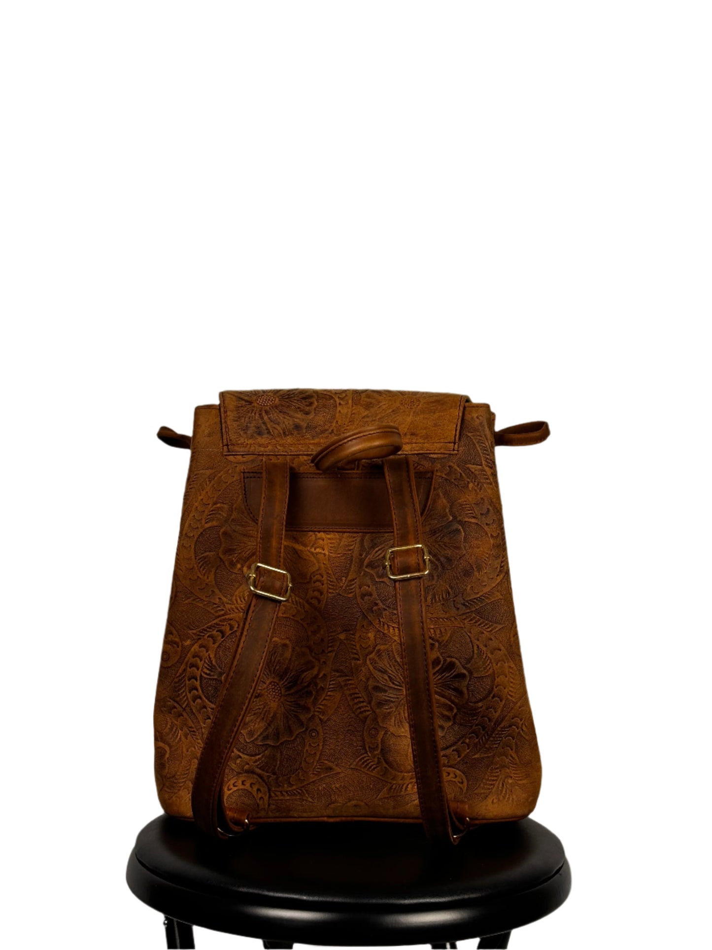 Floral Saddle Brown Backpack