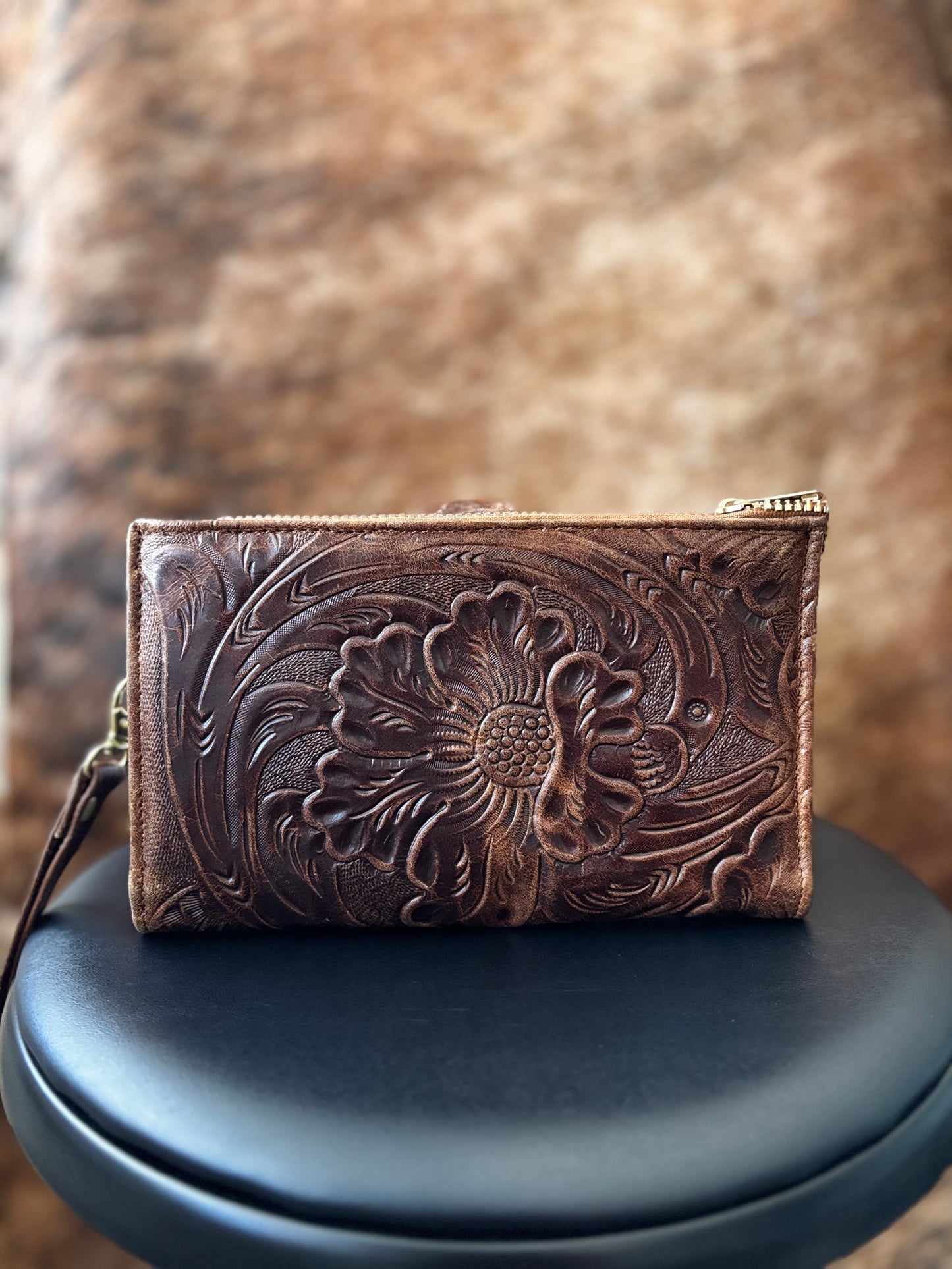 Leather Wallet with Wristlet