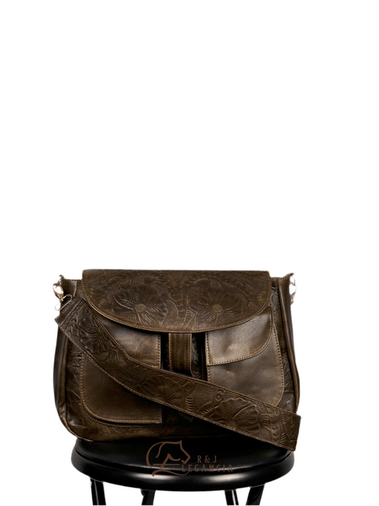 Leather Shoulder Bag Chocolate