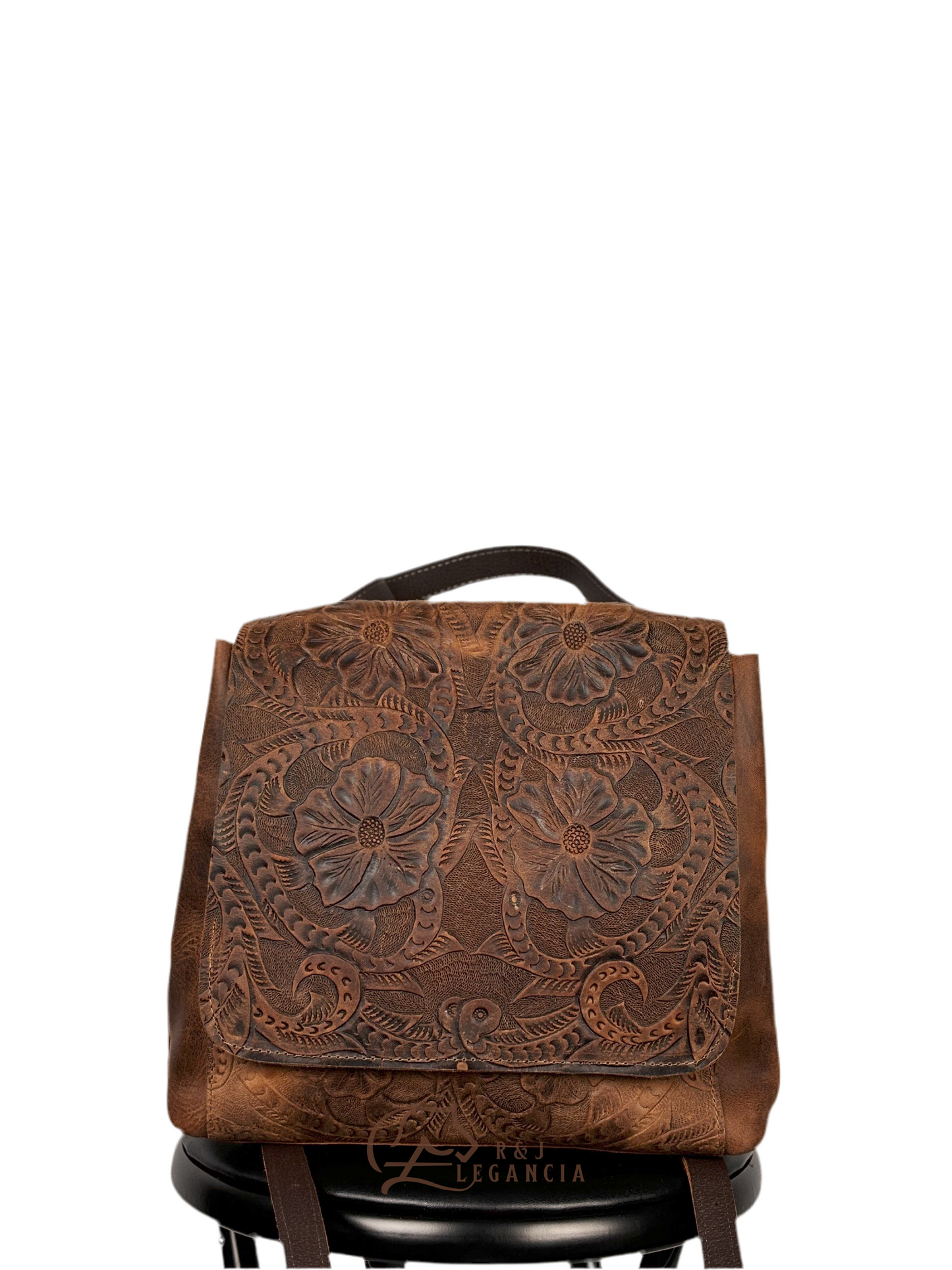 Floral Leather Backpack