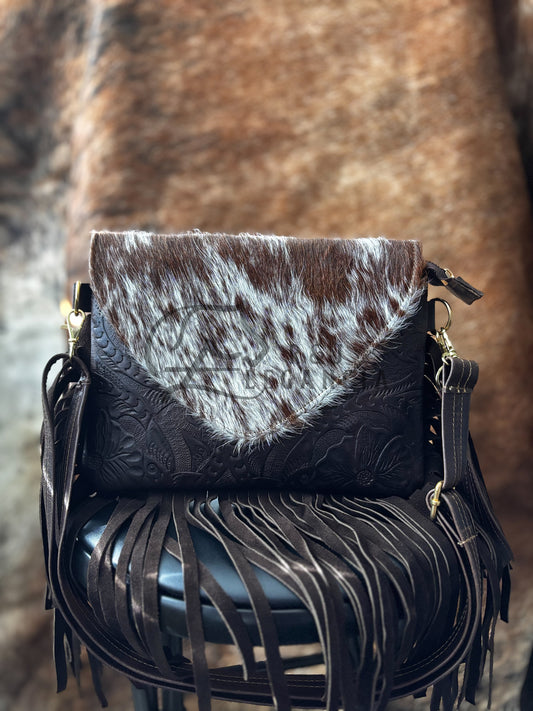 Cowhide Leather Fringe Bag