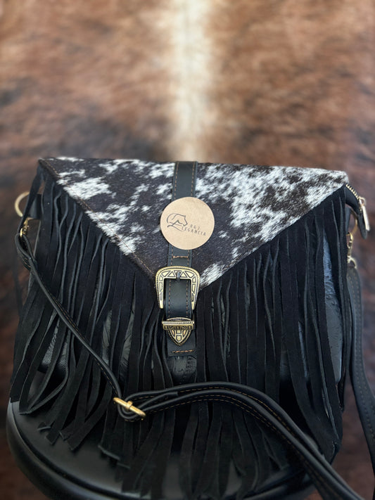 Cowhide Leather Fringe Bag