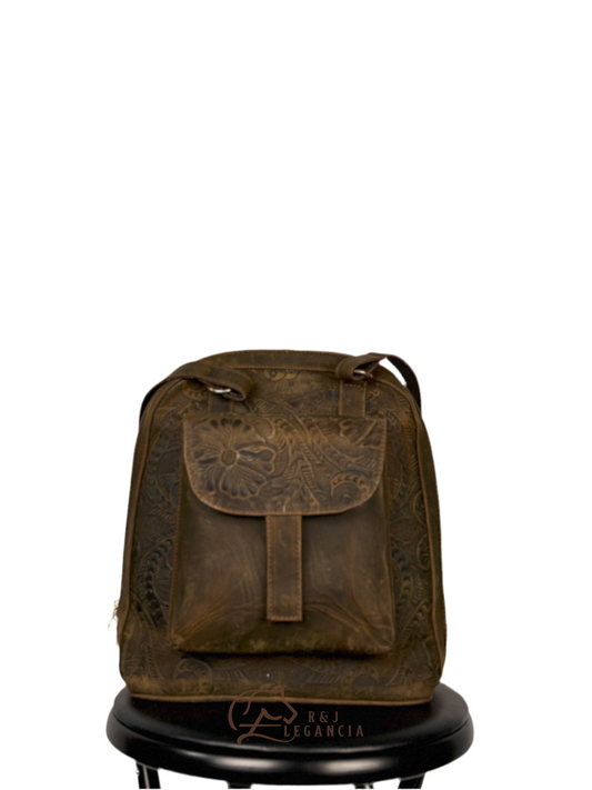 Brown Leather Backpack