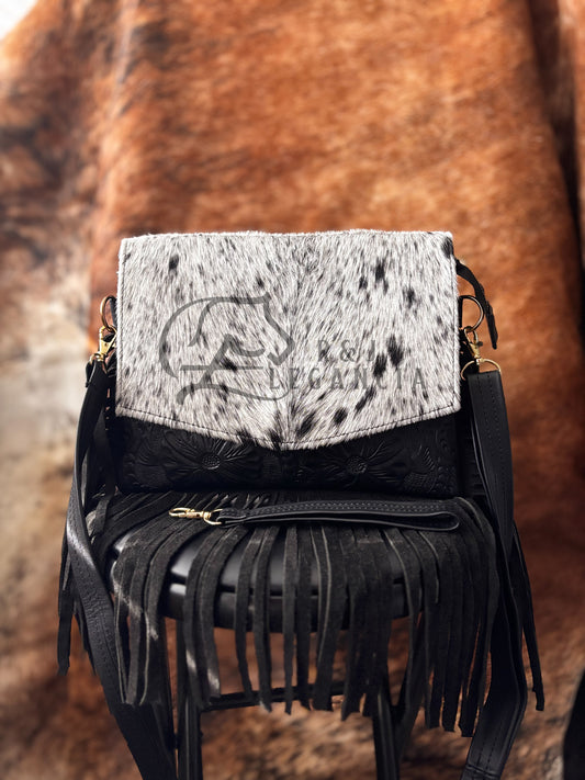Cowhide Leather Fringe Bag