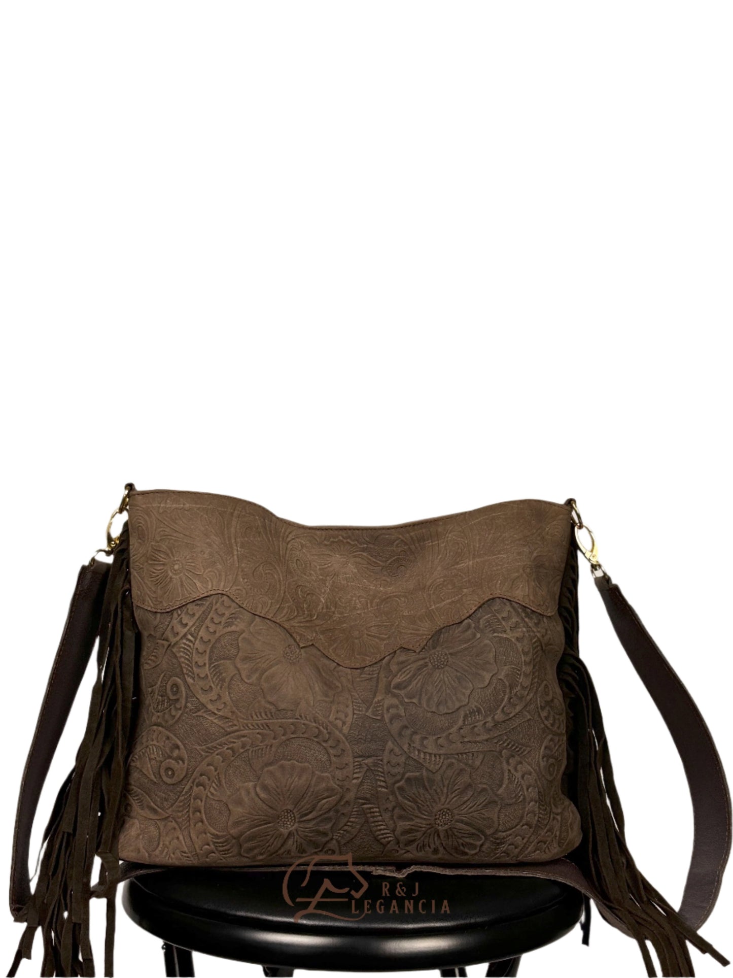 Floral Khaki Brown Crossbody Bag