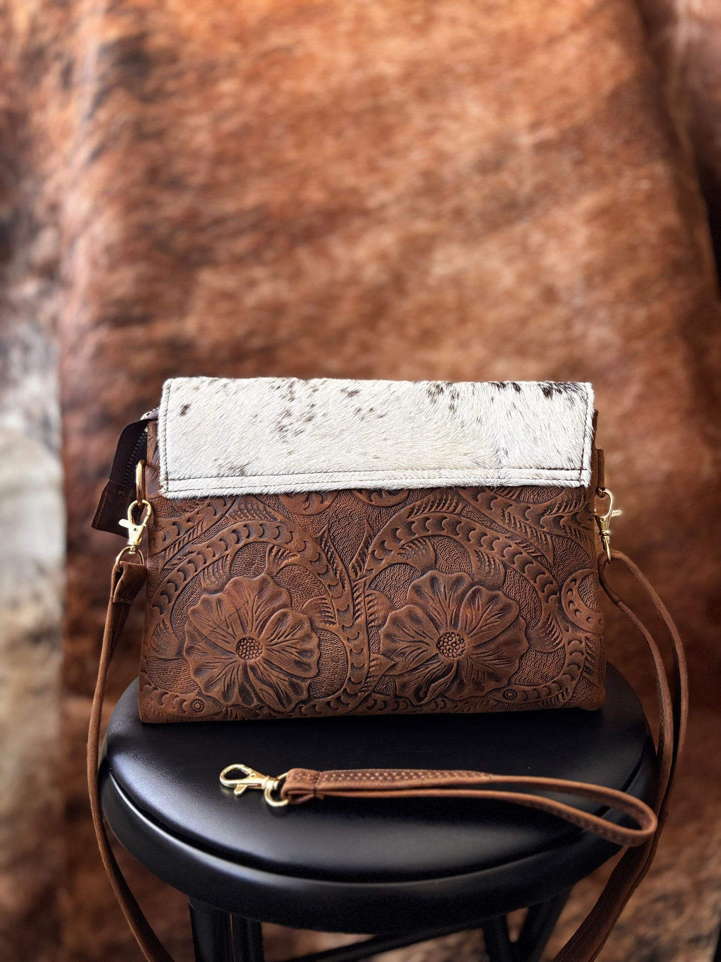 Cowhide Leather Crossbody Bag