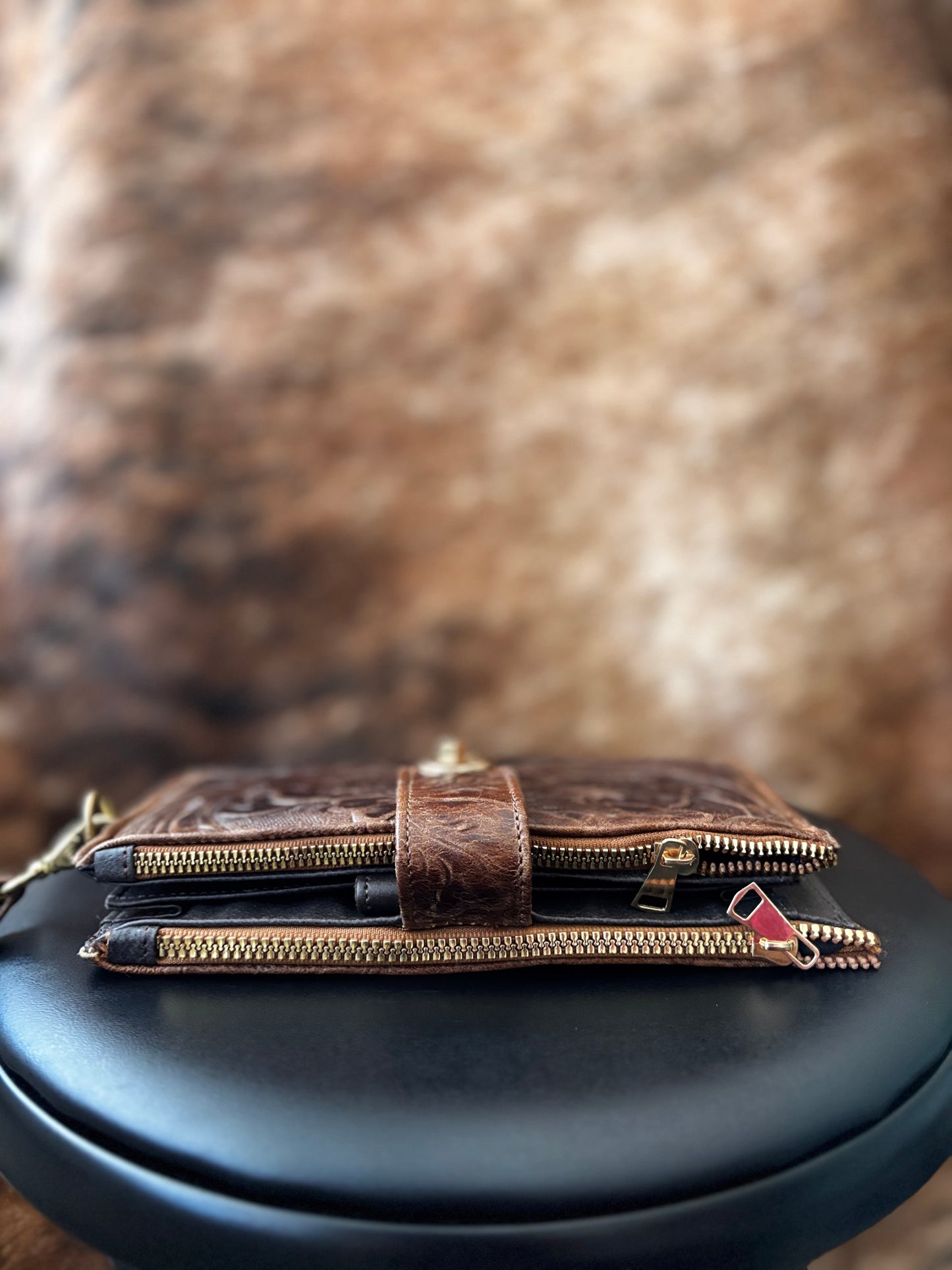 Leather Wallet with Wristlet
