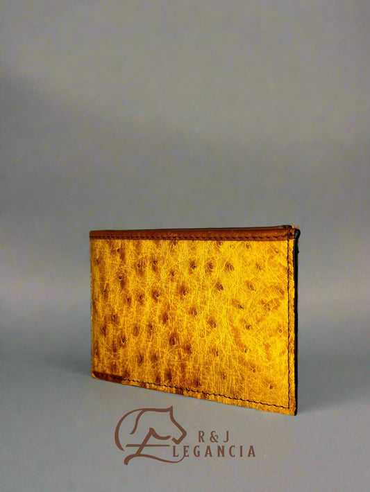 Ostrich Burnt Yellow Wallet