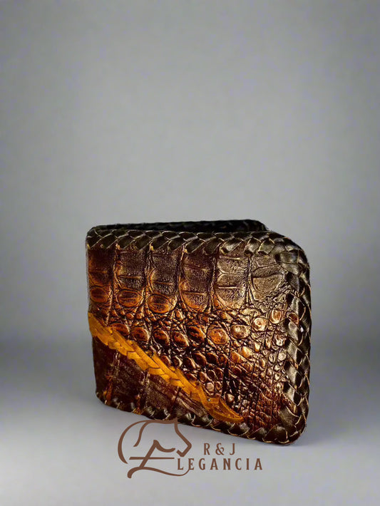 Braided Crocodile Leather Wallet